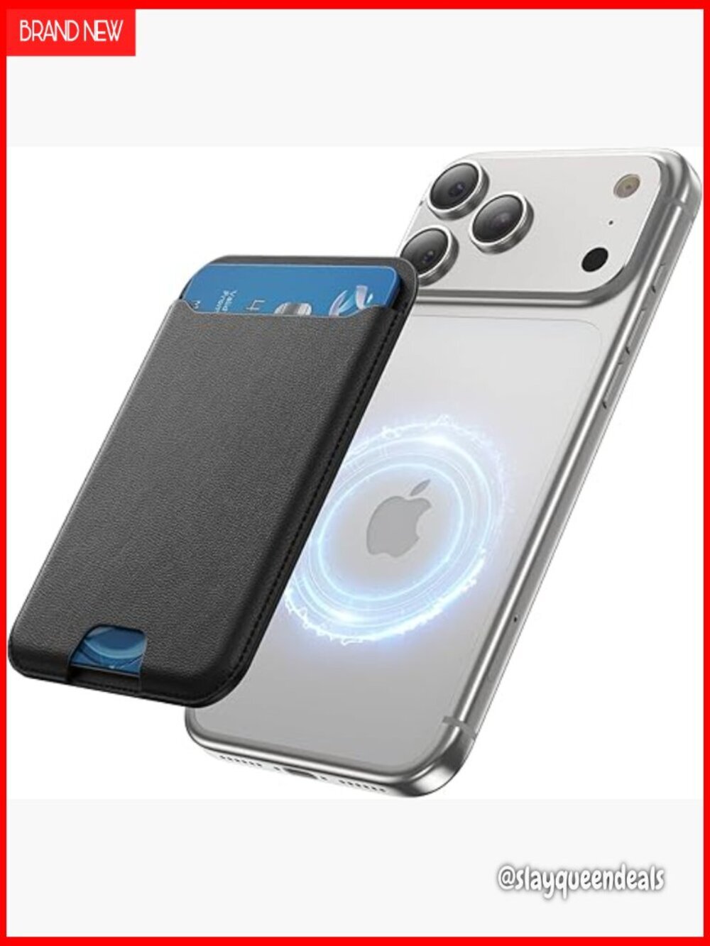 Slim MagSafe Wallet for iPhone, RFID Blocking Vegan Leather Card Holder